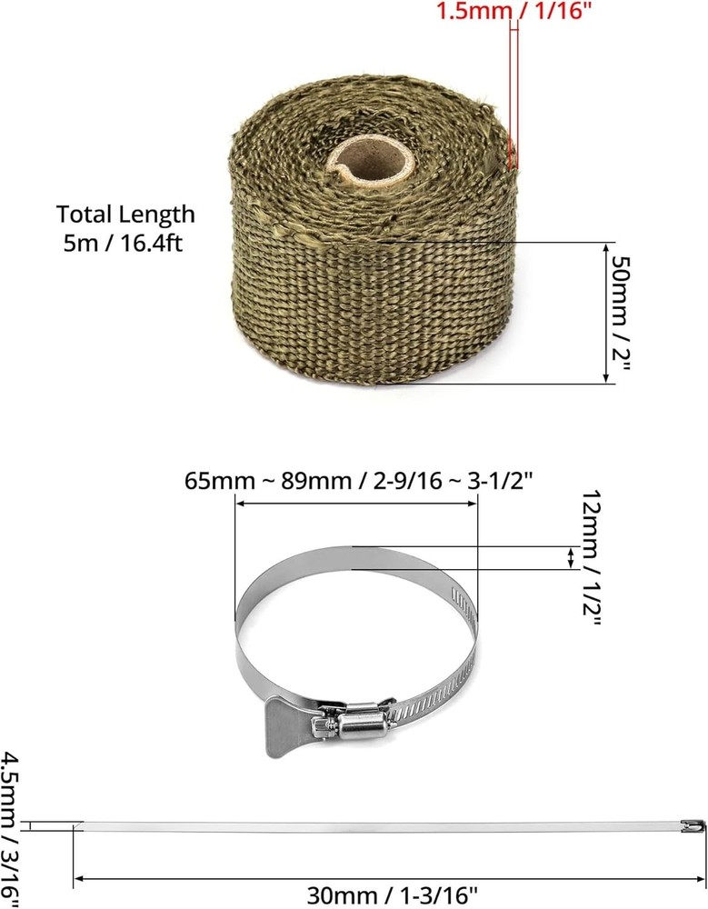 "Fireproof Pipe Wrap Insulation – Heat Resistant Chimney Flue Protector w/ Clips