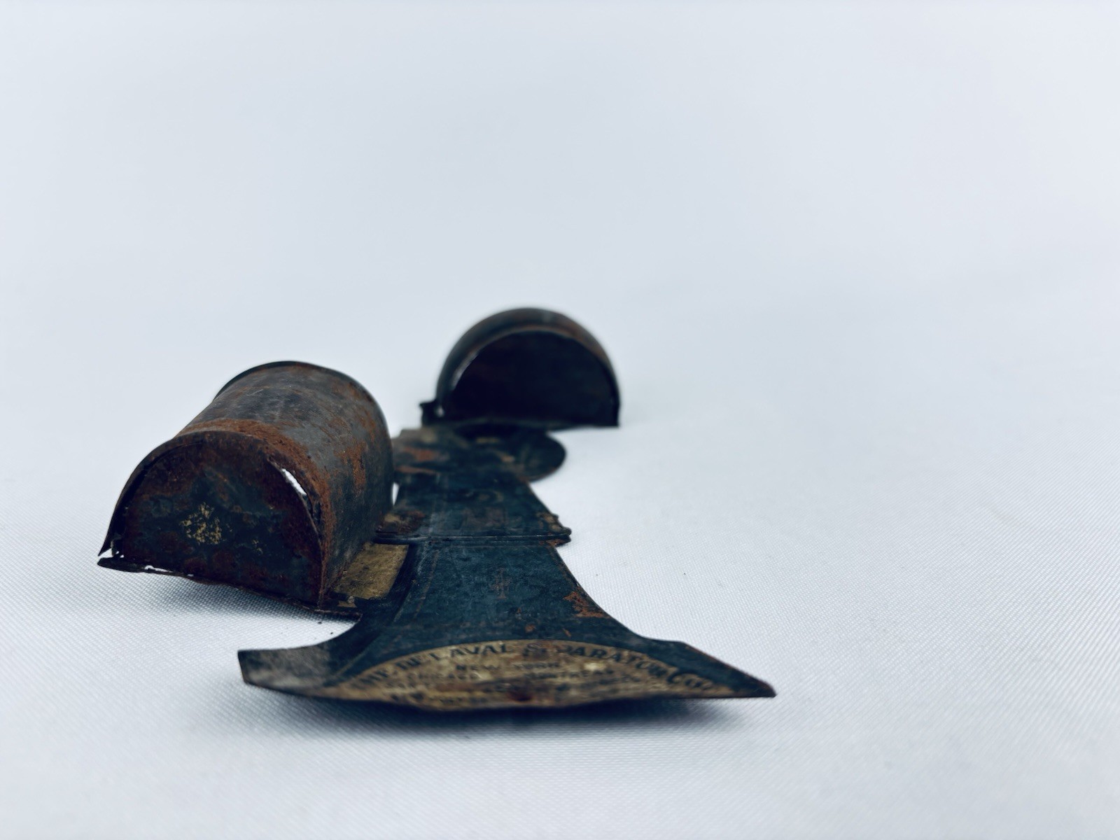 1908 De Laval Cream Separator Antique Advertising Tin Match Holder, 6.25" tall