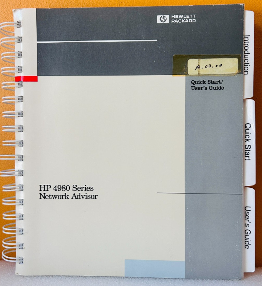 HP 5961-4917 1992 HP 4980 Series Network Quick Start User's Guide Manual.