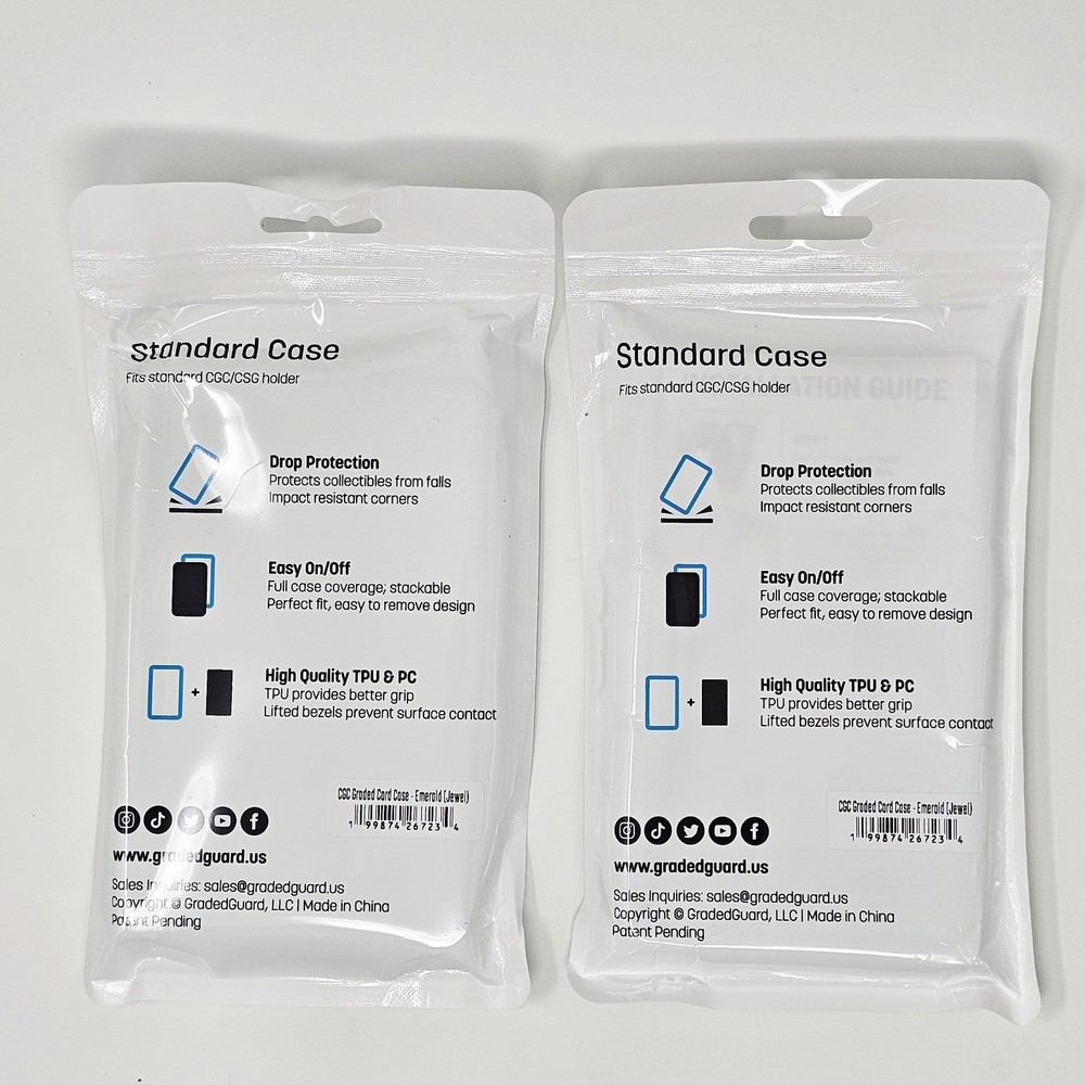 (2) Emerald GradedGuard CGC Graded Card Jewel Case Guard Protector Stackable