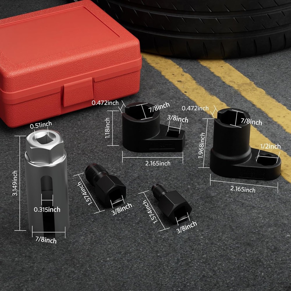 5Pcs Oxygen Sensor Socket Vacuum Wrench O2 M12 M18 Tool Renew Thread Chaser Set