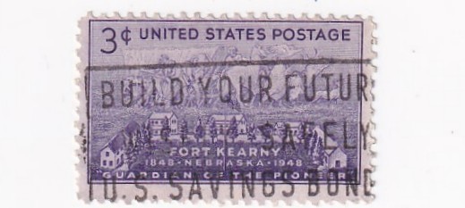 STAMP US SCOTT 970 "Ft. Kearny" 3 CENT 1948 USED DATE CANCEL - F