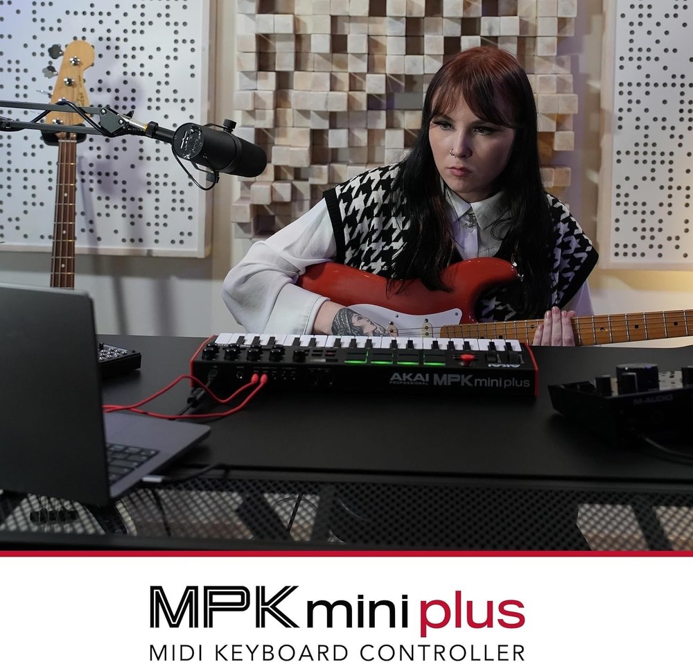 Versatile MPK Mini Plus MIDI Controller - 37 Keys, 8 Pads, Built-in Sequencer