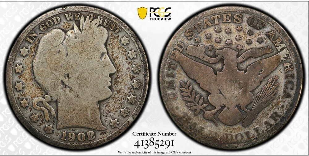 1908 BARBER HALF DOLLAR PCGS G04 385291