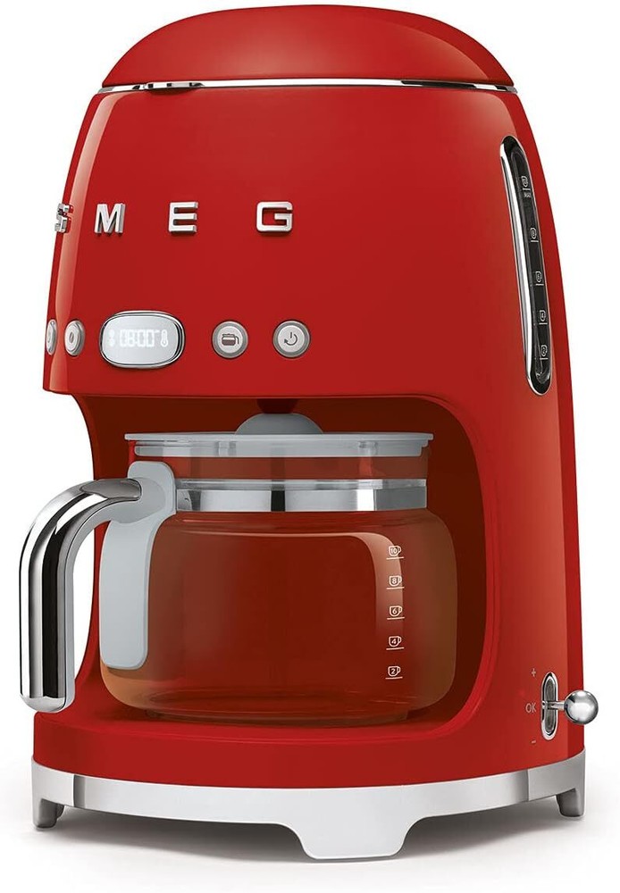 Smeg Drip Filter Coffee Machine, Red, 10 cup Red