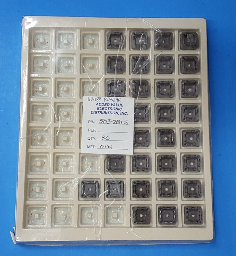 (2PCs) IC SOCKET , PLCC28 , 503-28TS , OPN , 28 PIN , THROUGH_HOLE