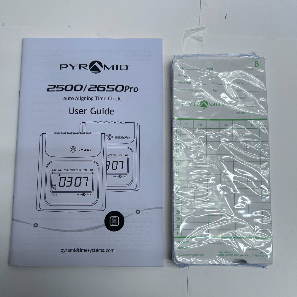 Pyramid Time Systems Small Business 2500 Time Clock Bundle-NO POWER CORD