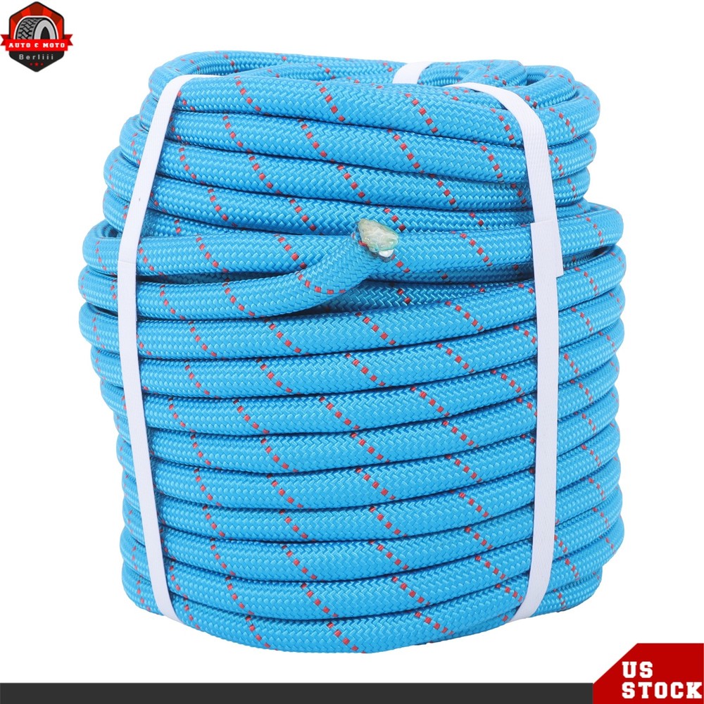 1/2" × 125' Double Braid Nylon Polyester Arborist Rope Pulling Rigging Line Blue