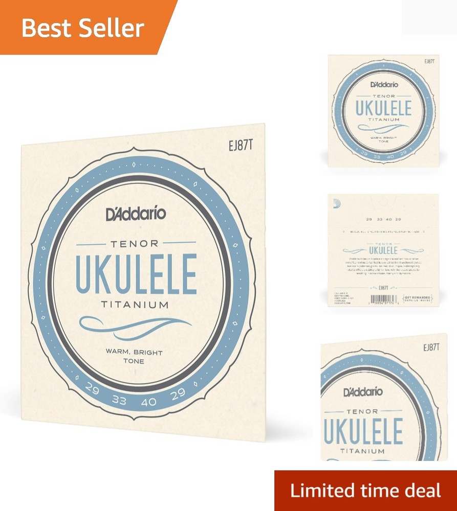 4-String Pack of EJ87T Titanium Ukulele Strings - Optimized for GCEA Tuning