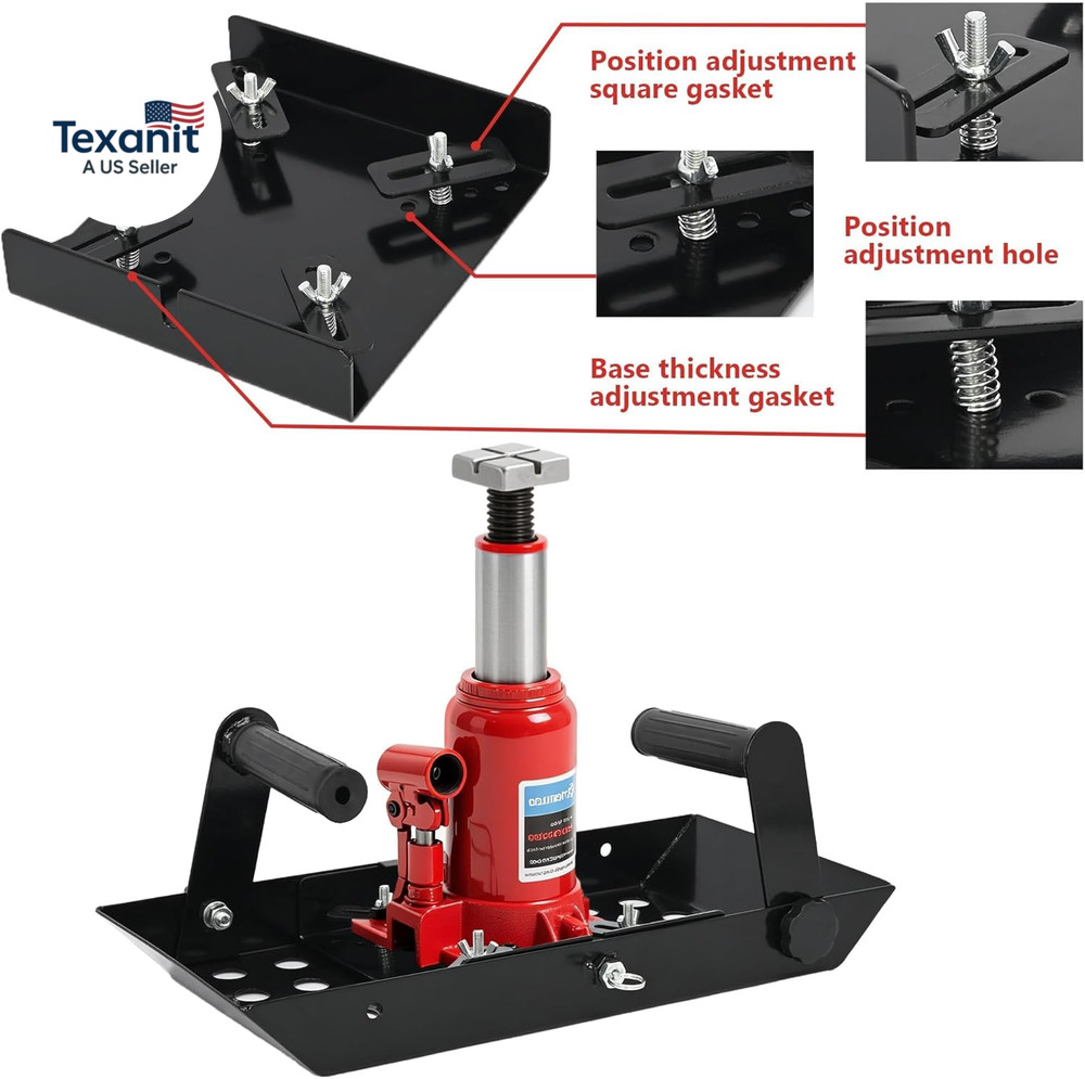 Bottle Jack Base Plate, Adjustable Size Stabilizing Landing Pad, Universal Bottl