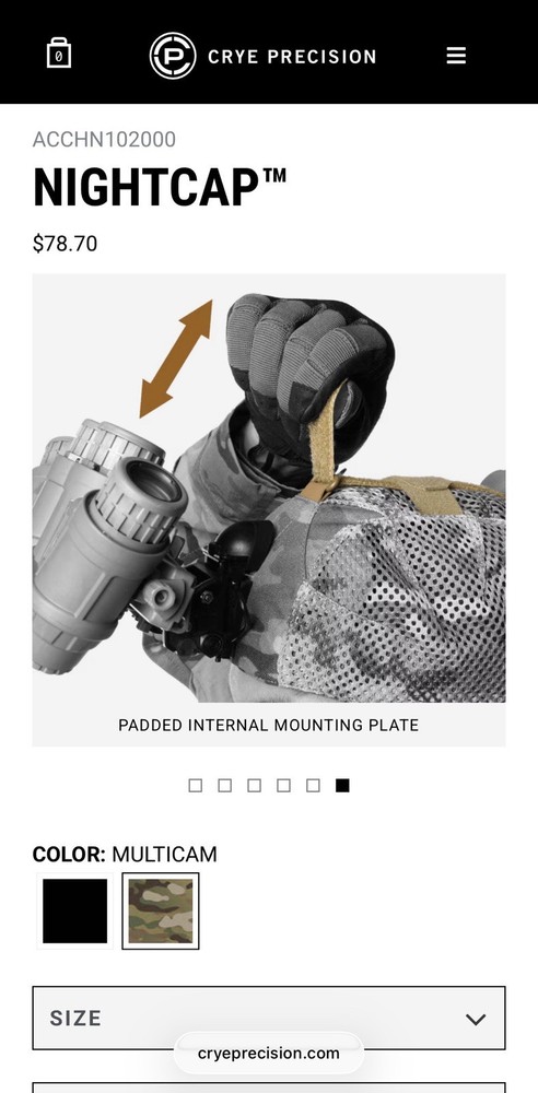 Excellent Crye Precision Nightcap NVG Mount Cap - Multicam - Universal Sizing