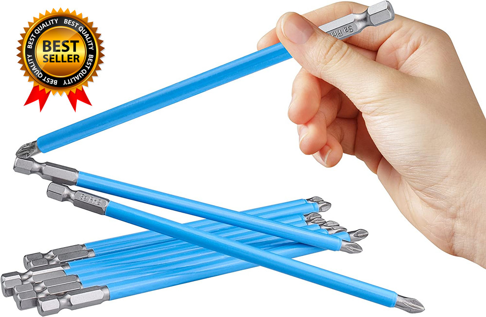 10Pcs 6-Inch Long Phillips Screwdriver Bit Set Magnetic Ph2 Impact Driver Bits