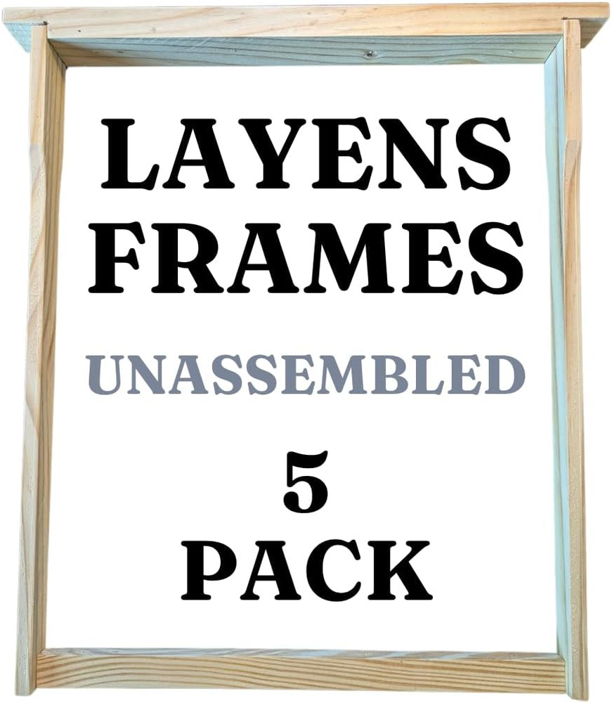 Layens Beehive Frames - Unassembled - Predrilled Top & Bottom Bars - 5 Pack