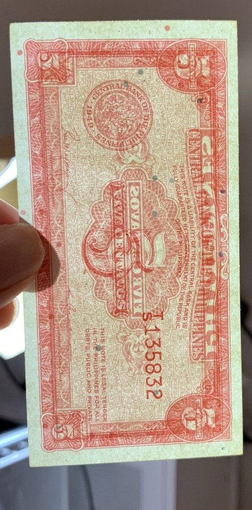 1949 Philippines Central Bank Note 5 Centavos P-125a, UNC