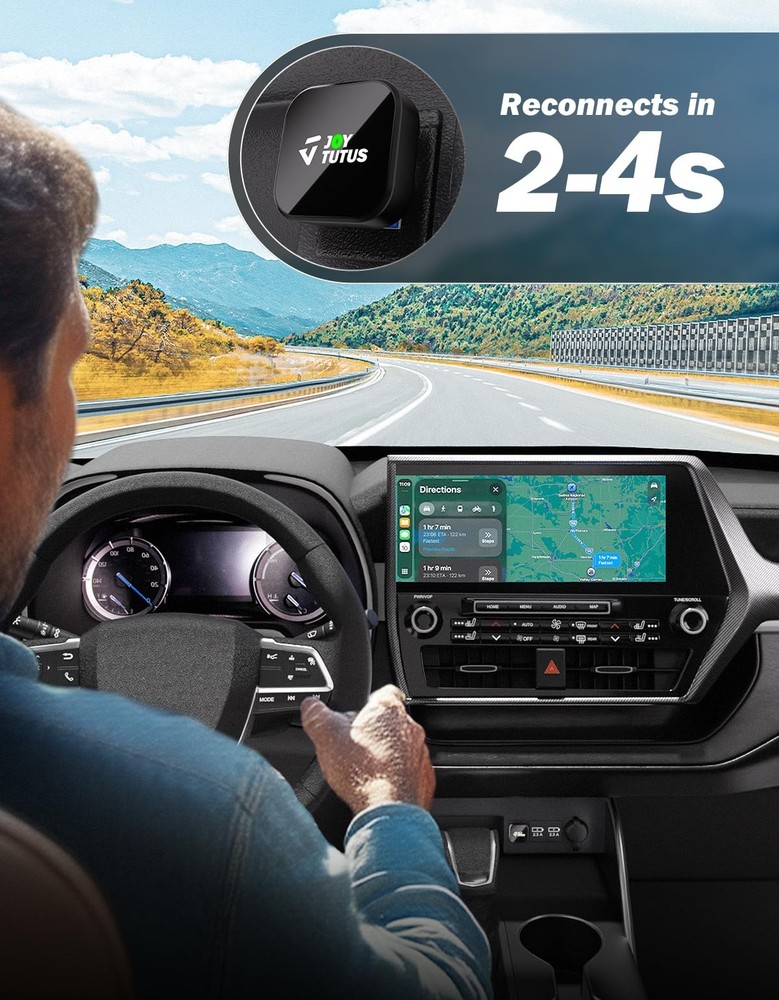 2-IN-1 Wireless CarPlay Auto Adapter USB Plug ＆ Play For Apple iPhone Android