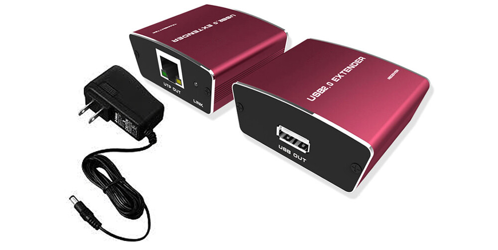 Premium USB 2.0 Range Extender 5V Powered Max 330FT Over RJ45 Cat5 Cat6 Cable