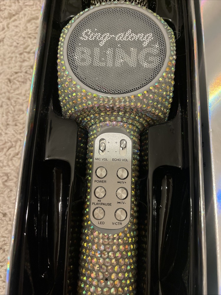 Bluetooth Karaoke Microphone - Radio Microphone Bundle (Silver Bling)