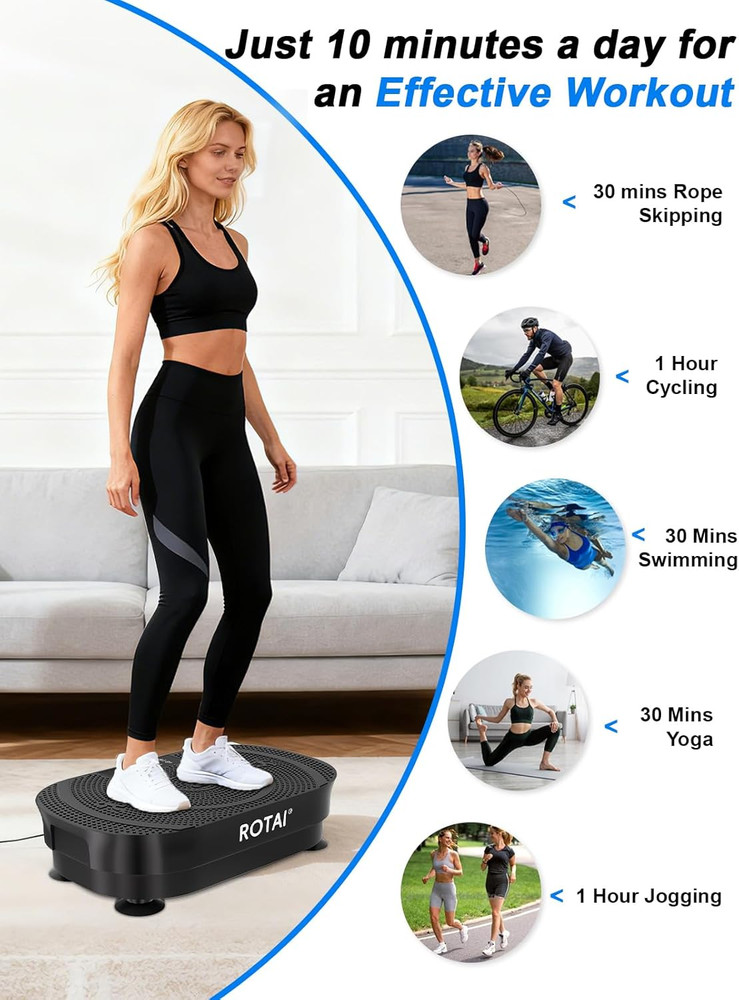 Vibration Plate Exercise Machine for Lymphatic Drainage，400 Lbs Capacity Shake P