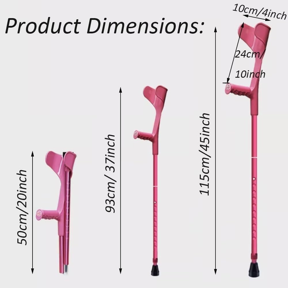 Forearm Walking Cane Crutch Handle lightweight adjustable, foldable aluminum