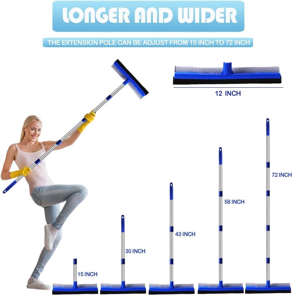 72 Window Squeegee for Window Cleaning - Long Handle Window Cleaner Tool New