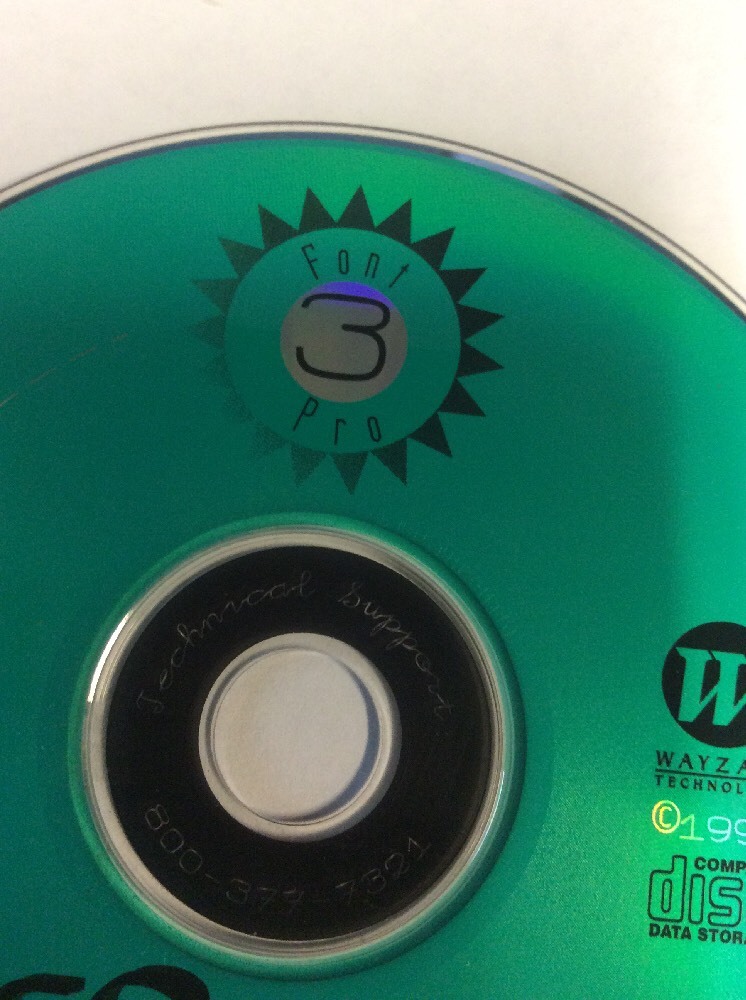 Font 3 Pro Designer Type Wayzata Technology MAC 1994 CD-ROM Software