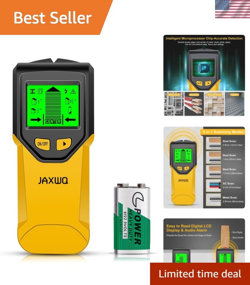 Battery-Powered Wall Scanner with Audio Alerts for Efficient Detection
