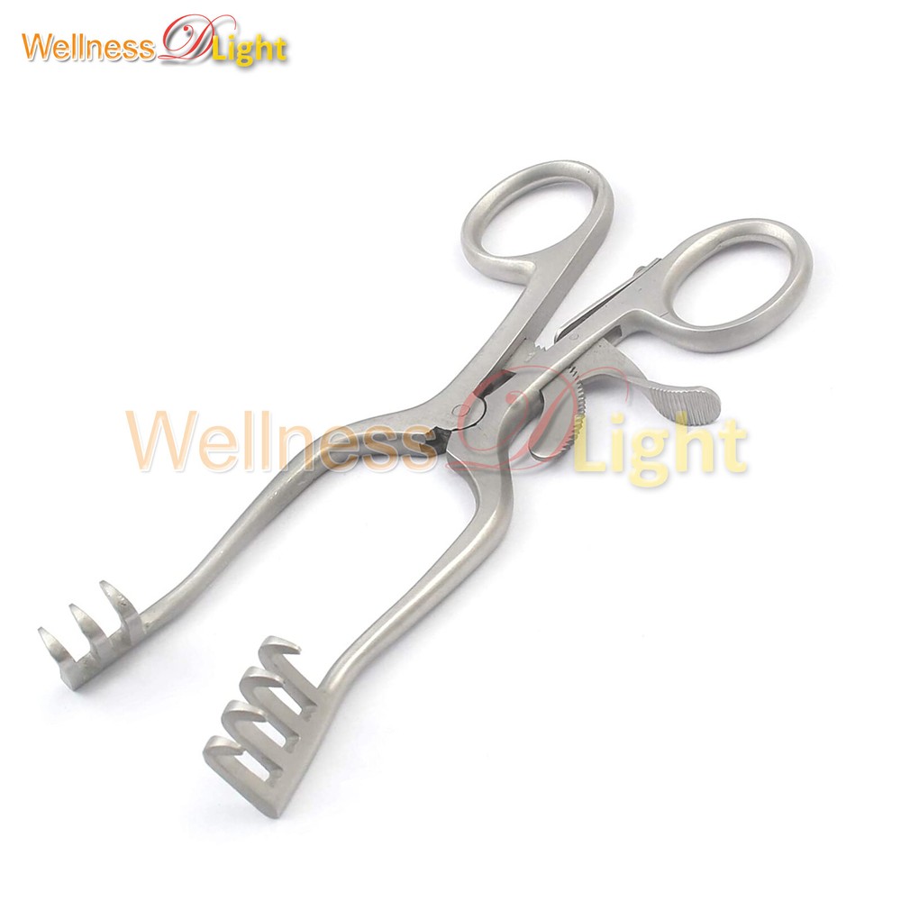 Weitlaner Retractors 4.5" Sharp Points 3x4 Prongs Grip Lock Ring Handle