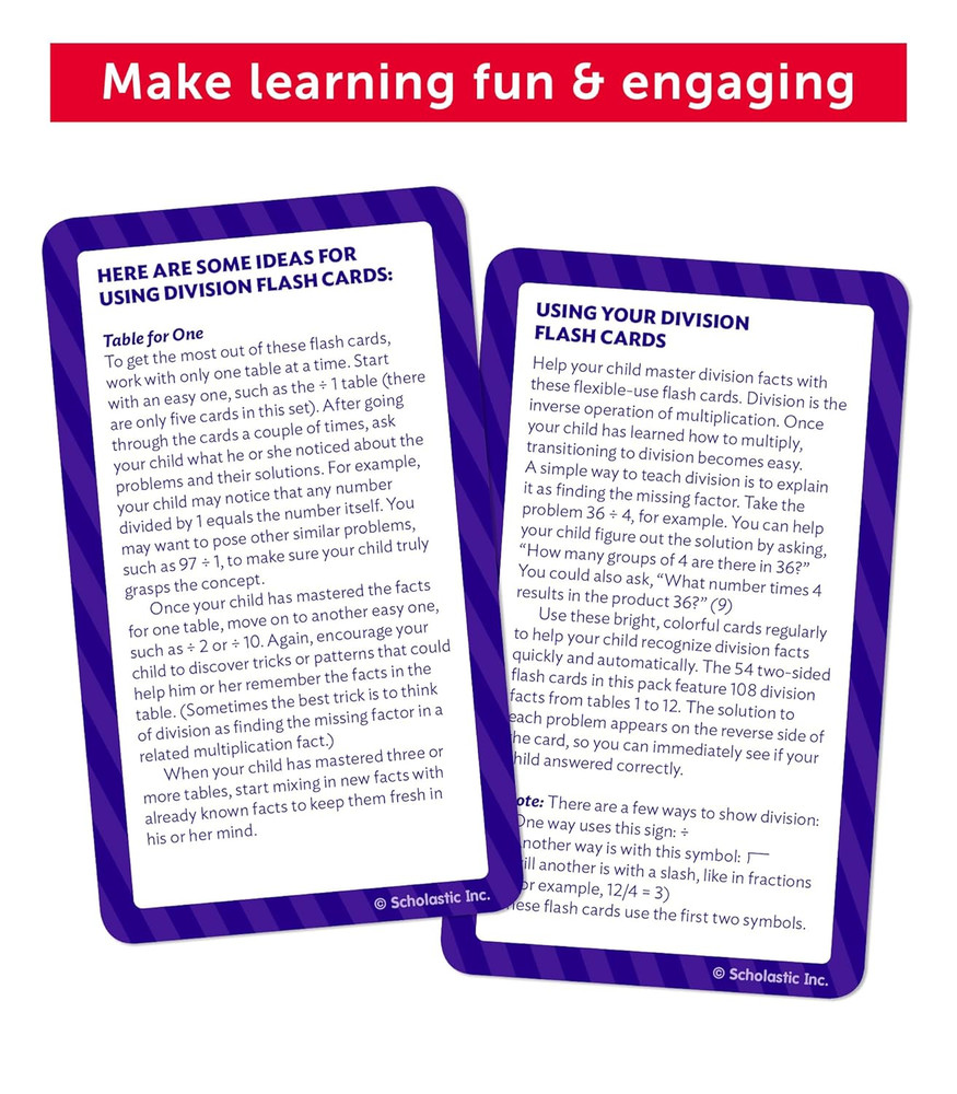 Division Flash Cards