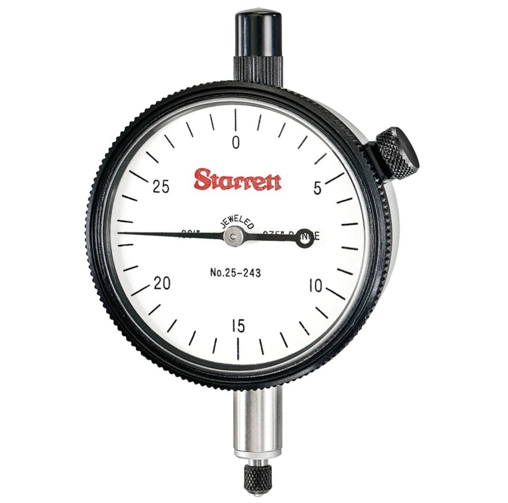 Starrett 25-243J Continuous Dial, Dial Indicator 0-.075" Range, 0-30