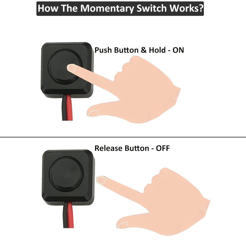 Momentary Push Button Switch 12V 24V Small Switch, 20 Inch...