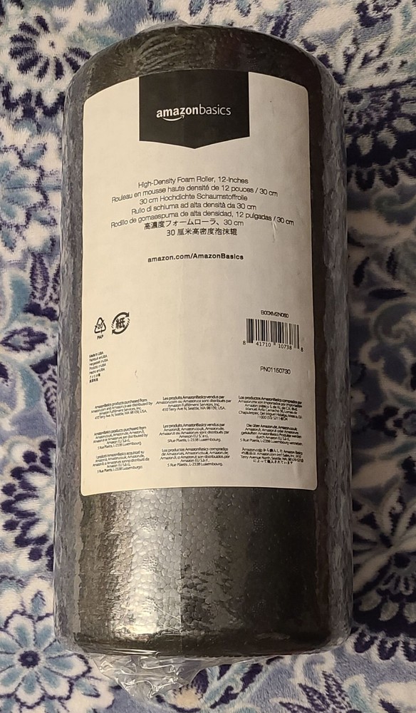 AmazonBasics 12" High-Density Round Foam Roller for Exercise/Massage/Muscle...