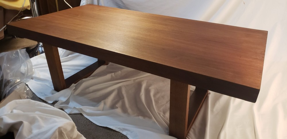 Mid-Century Modern Long Rectangular Walnut Coffee Table Vintage 44" x 24" x 15"