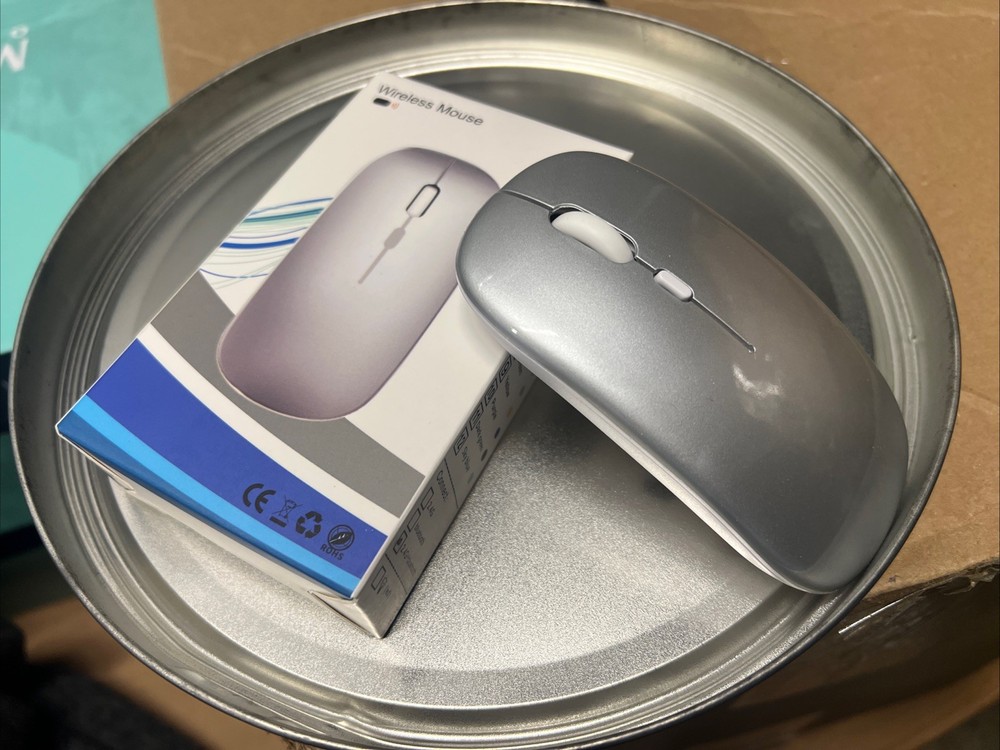 Wireless 2.4GHz Bluetooth Laptop Computer Mouse - Silver Color