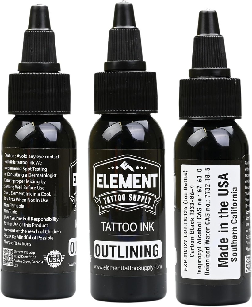 1oz Nighthawk Tattoo Ink - Permanent Black for Precise Outlining & Shading