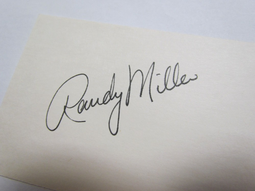 Randy Miller signed Index Card JSA AUCTION CERTIFIED
