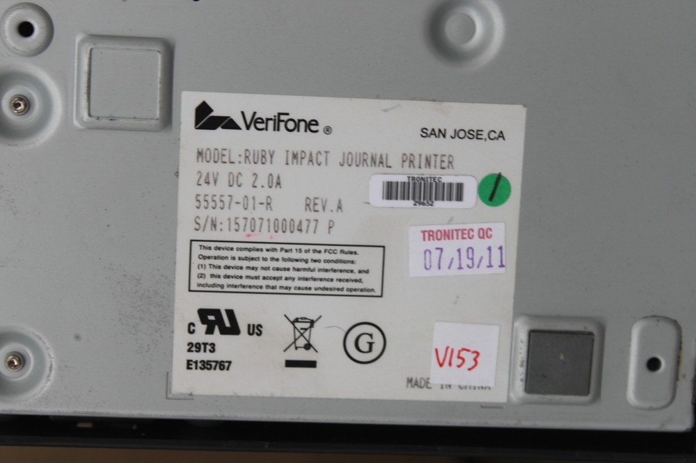 VERIFONE RUBY POS P540 IMPACT JOURNAL PRINTER 55557-01-R REFURB
