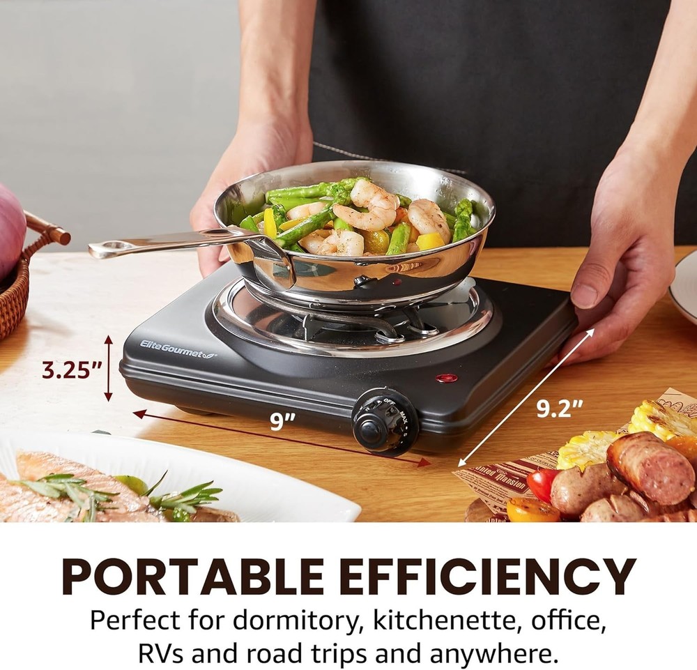 Single Coiled Electric Burner - 9" Compact Design for Efficient Cooking Anywhere