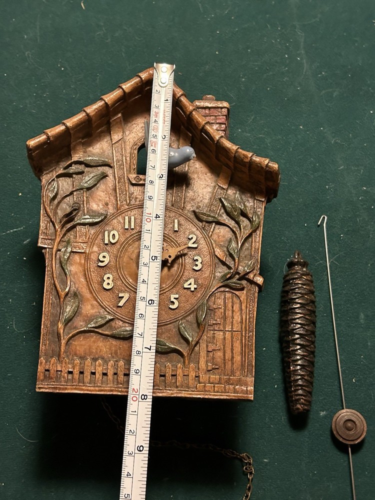 VINTAGE GERMAN MOVING BLUE BIRD CUCKOO CLOCK -RUNS