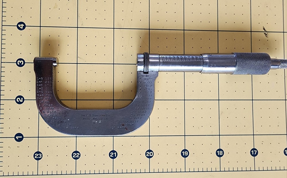 STARRETT. NO. 2   1"-2" OUTSIDE MICROMETER