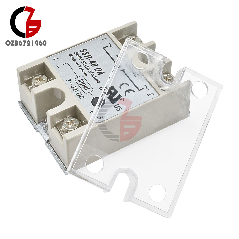 2PCS Transparent Clear Hard Plastic Cover for SSR Single Phase Solid State Relay