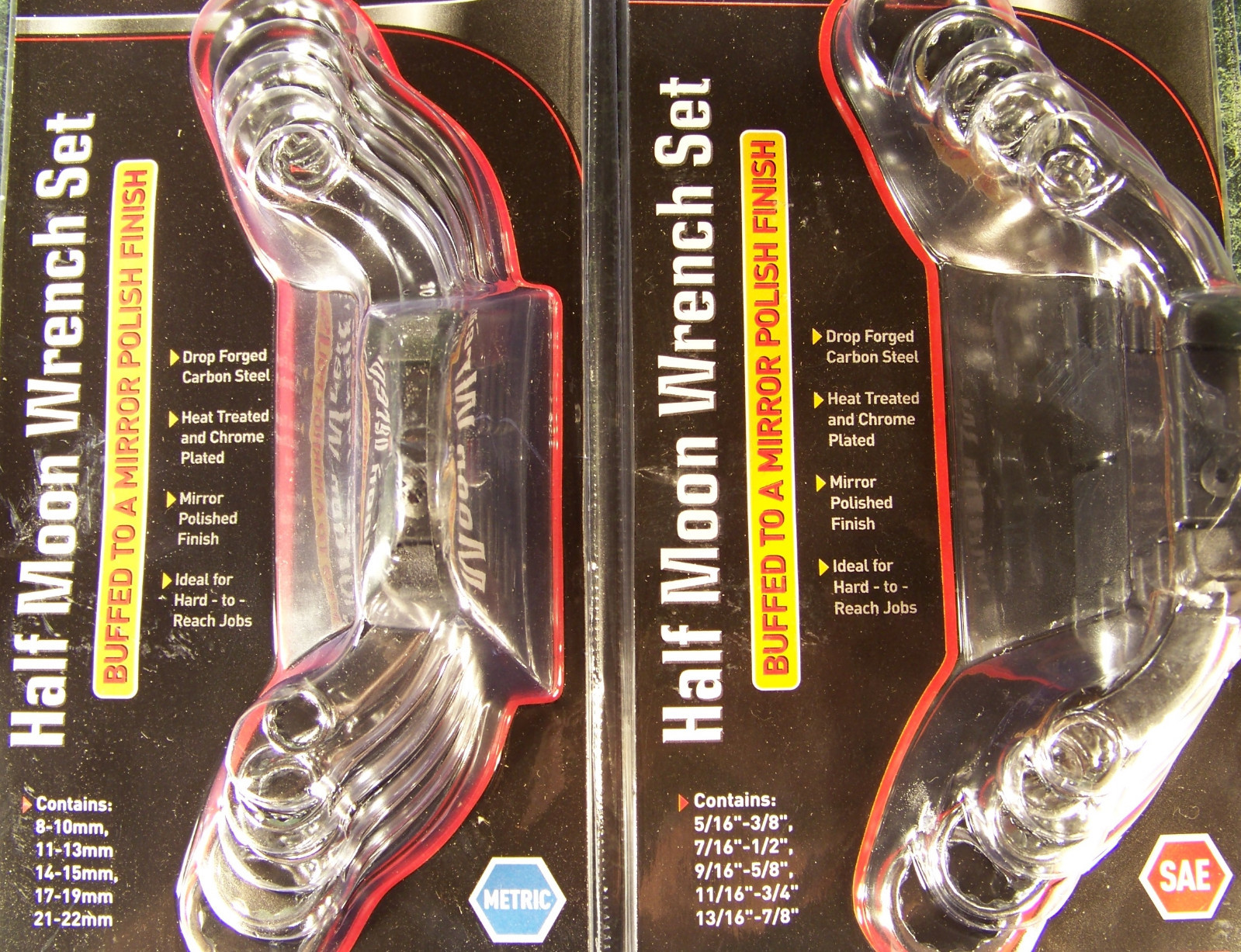 10pc Half Moon C Shaped Obstruction Wrench Set SAE and METRIC Close Quarter