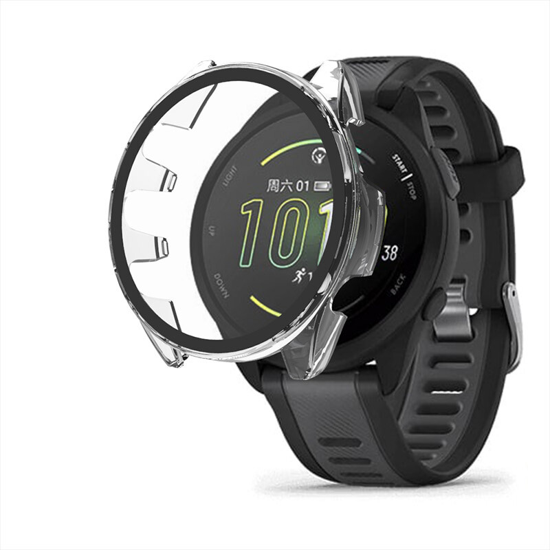 For Garmin Forerunner 165 PC Full Coverage Tempered Glass Case Screen Protector