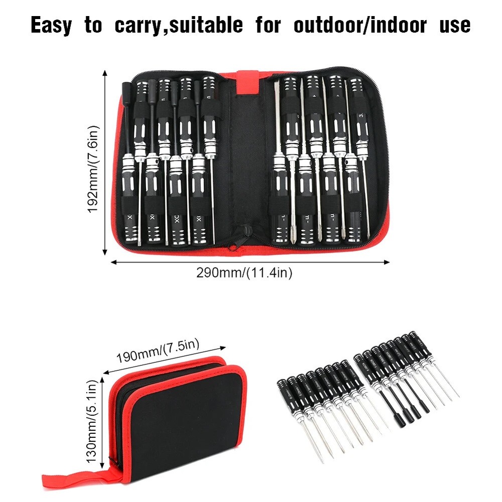 RC Hex Driver Set - 16pcs Hex Allen Screwdriver Kit Hex Nut Driver Set RC Tool