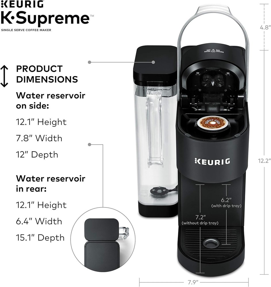 K-Supreme Single Serve K-Cup Pod Coffee Maker, MultiStream Technology, 4 Brew...