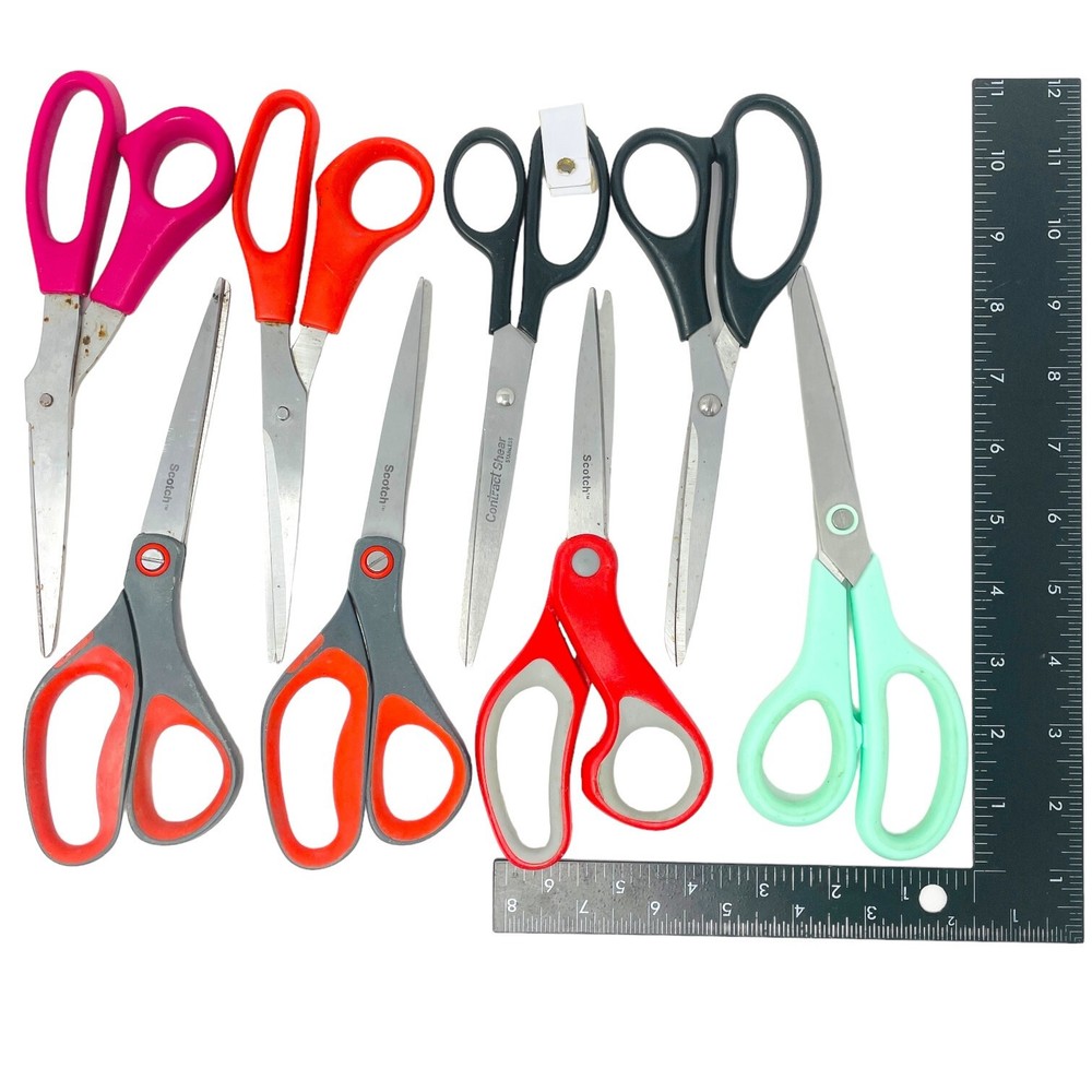 Scotch™ and Assorted Contract Shear, Stainless Multicolor Scissors, 8 Pcs