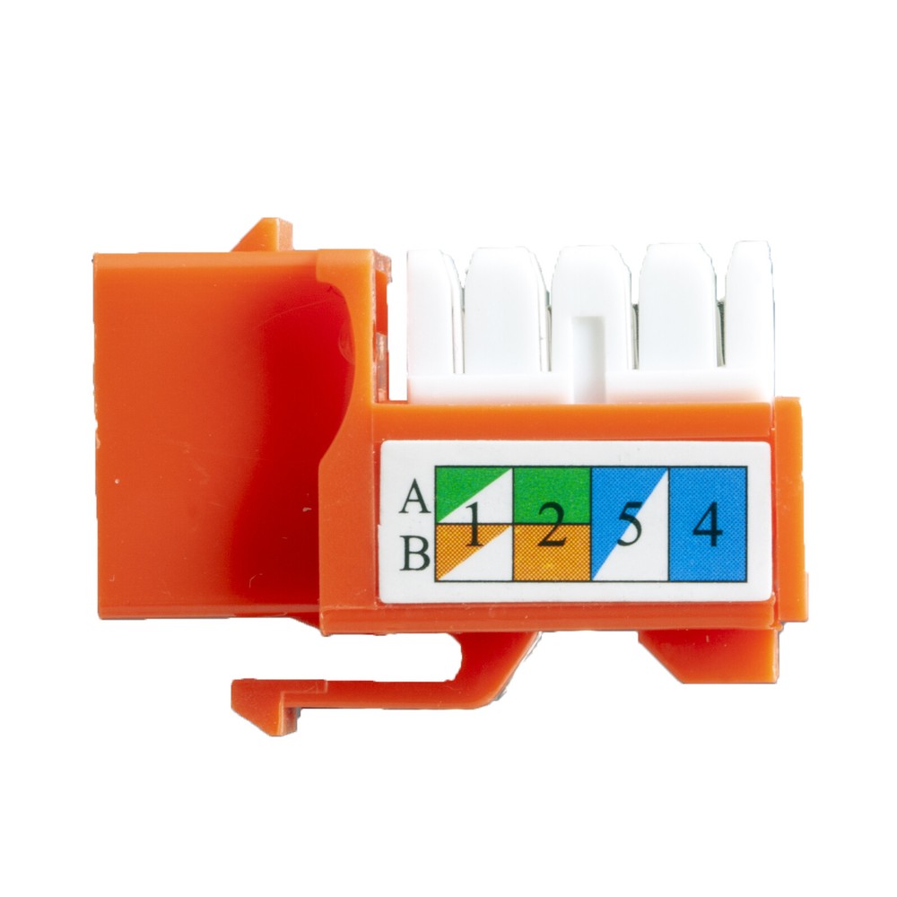 12 Pack Cat-5E 110 Punch SlimLine Keystone Data Jack in ORANGE Computer Network