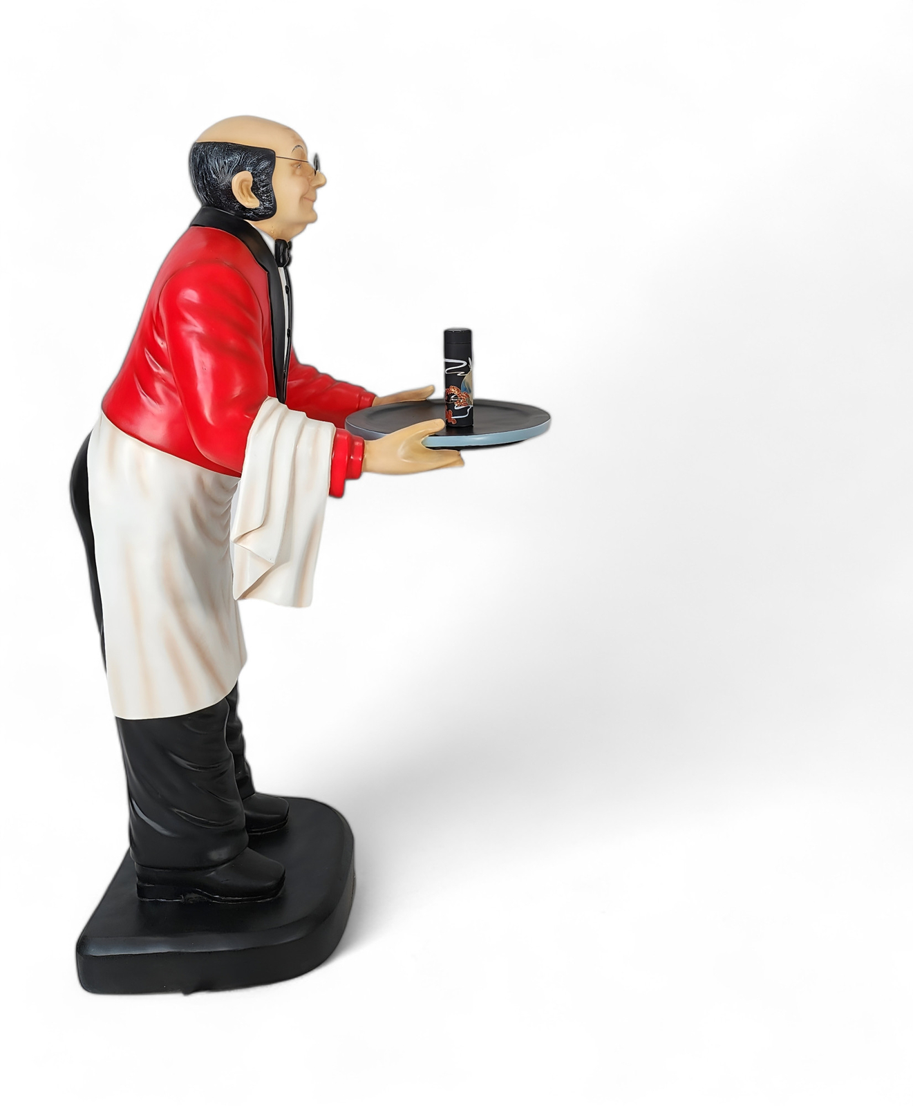 Waiter Old Man Butler Life Size Statue Holding Serving Tray 6FT Indoor & Outdoor