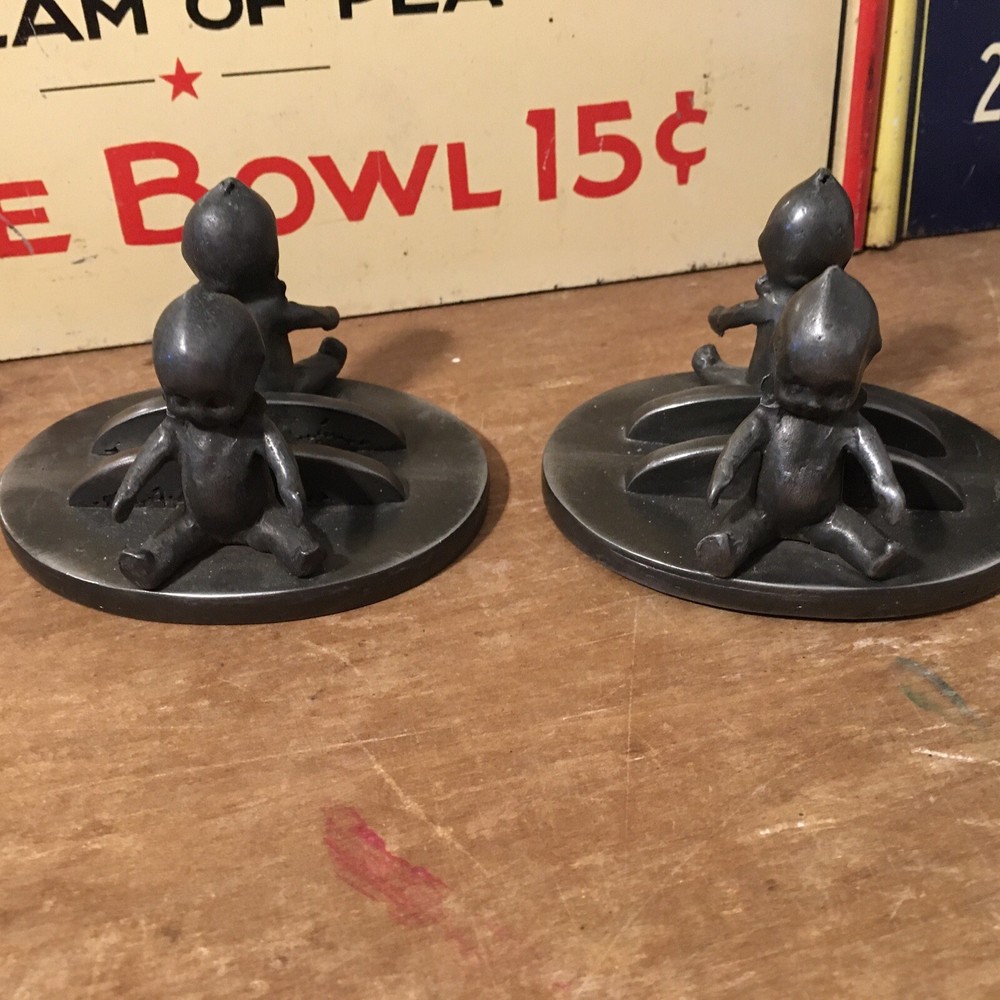 2 Vintage Rose O’Neill Kewpie Note Card Place Card Holders Gem Silver Co