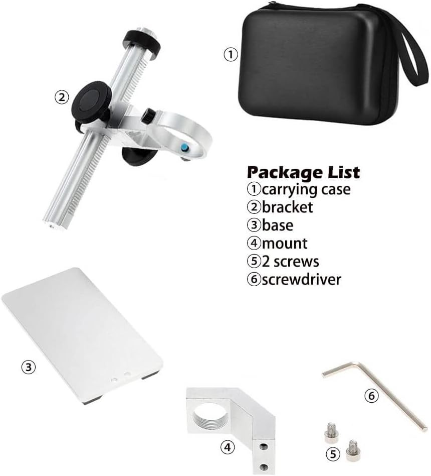 Ninyoon Universal Microscope Stand Pro, Stable Professional Aluminum Silver