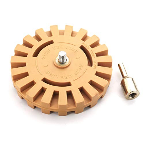 DEVMO 2 Pack 4 inch 10cm Diameter Decal Removal Eraser Wheel with Drill Arbor